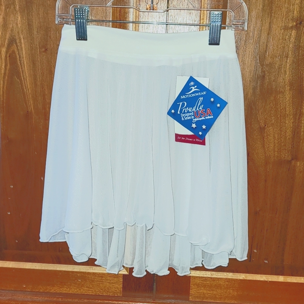 NWT Motionwear white sheer dance skirt available in multiple sizes